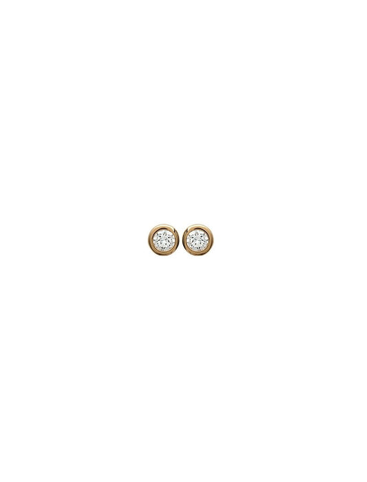 BOUCLES d'orilles Plaqué or - ZIRCONIA - ROND