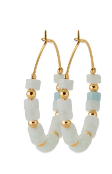 CREOLES Plaqué or - 30 MM - Plaqué orAZONITE