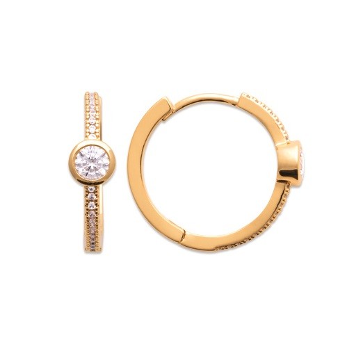 CREOLES Plaqué or - 20 MM - ZIRCONIA