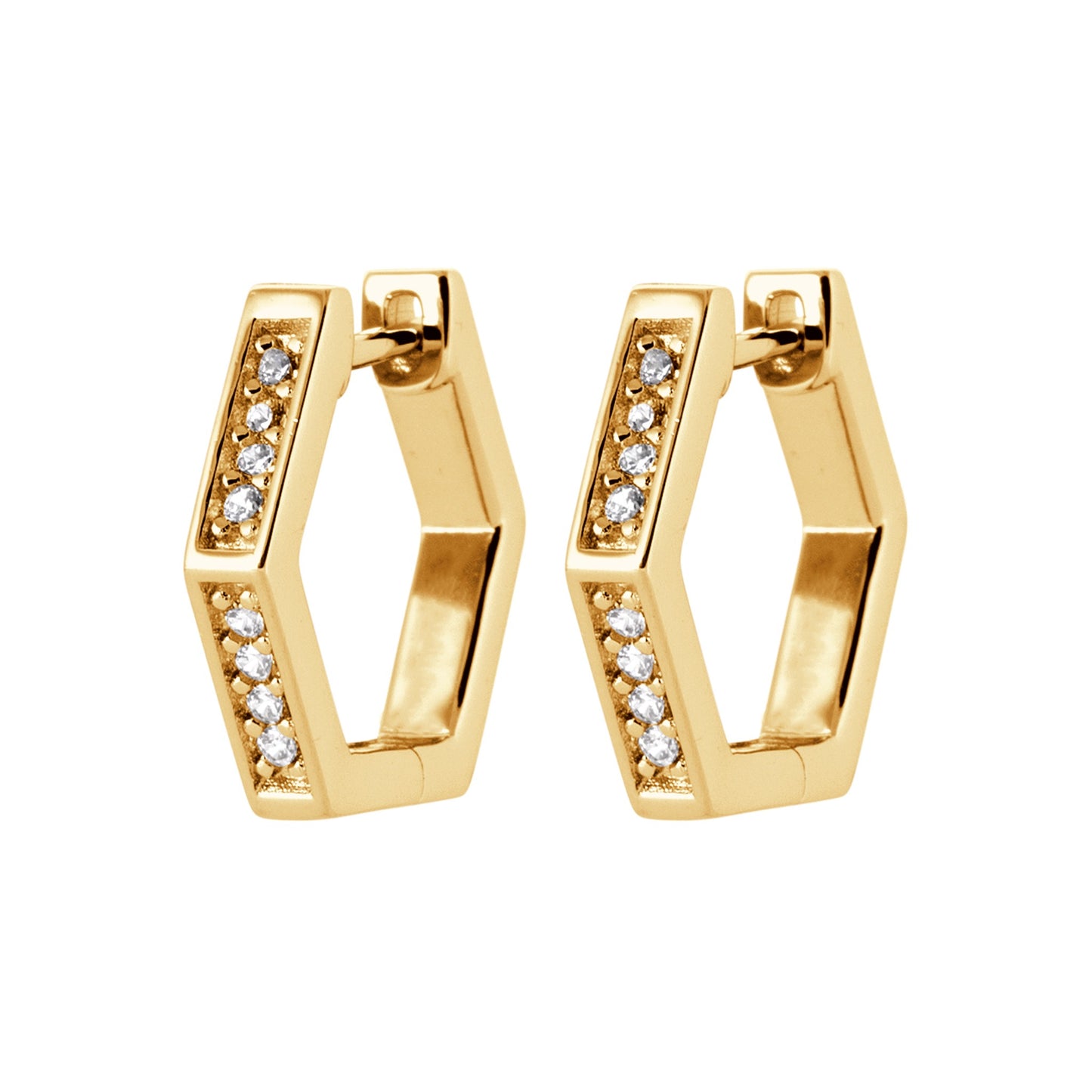 CREOLES Plaqué or - ZIRCONIA