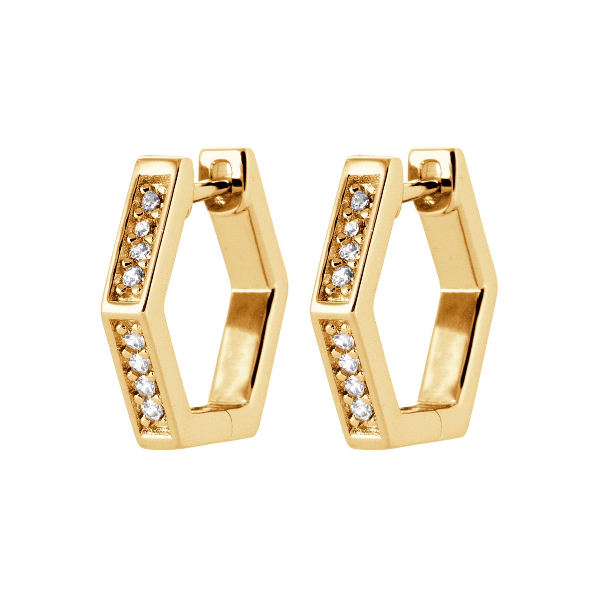 CREOLES Plaqué or - ZIRCONIA