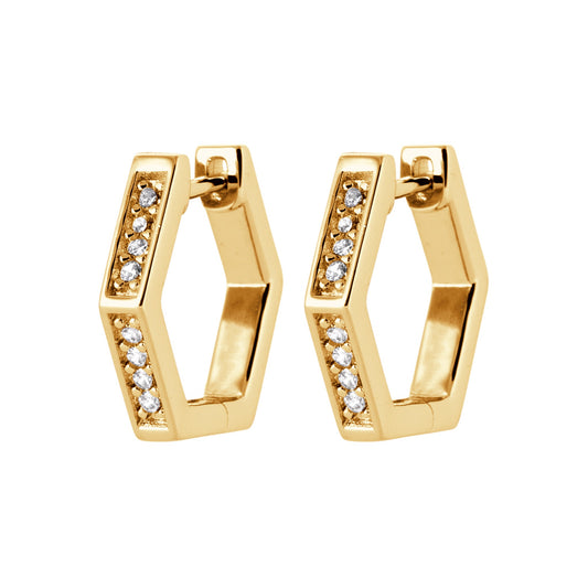 CREOLES Plaqué or - ZIRCONIA