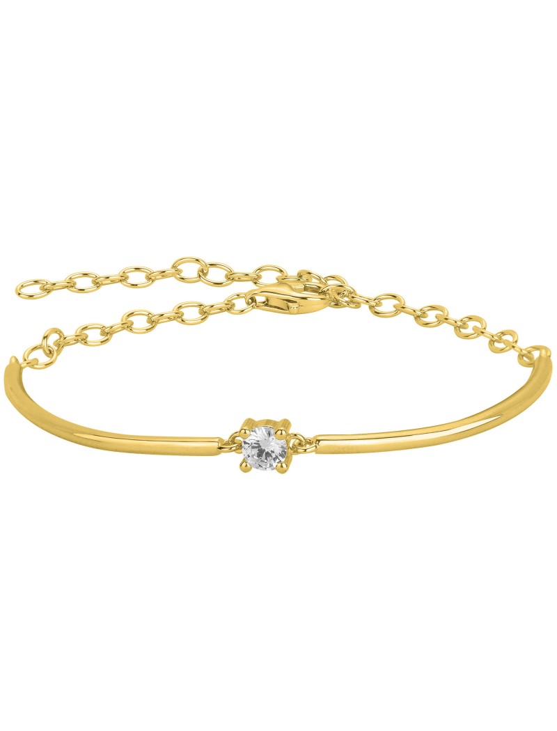 BRACELET PLAQUE OR - ZIRCONIA