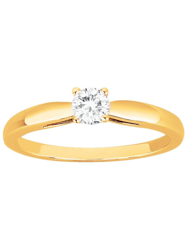 BAGUE PLAQUE OR - ZIRCONIA