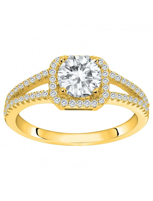 BAGUE PLAQUE OR - ZIRCONIA