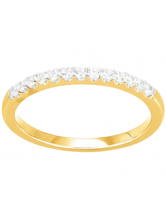 BAGUE PLAQUE OR - ZIRCONIA