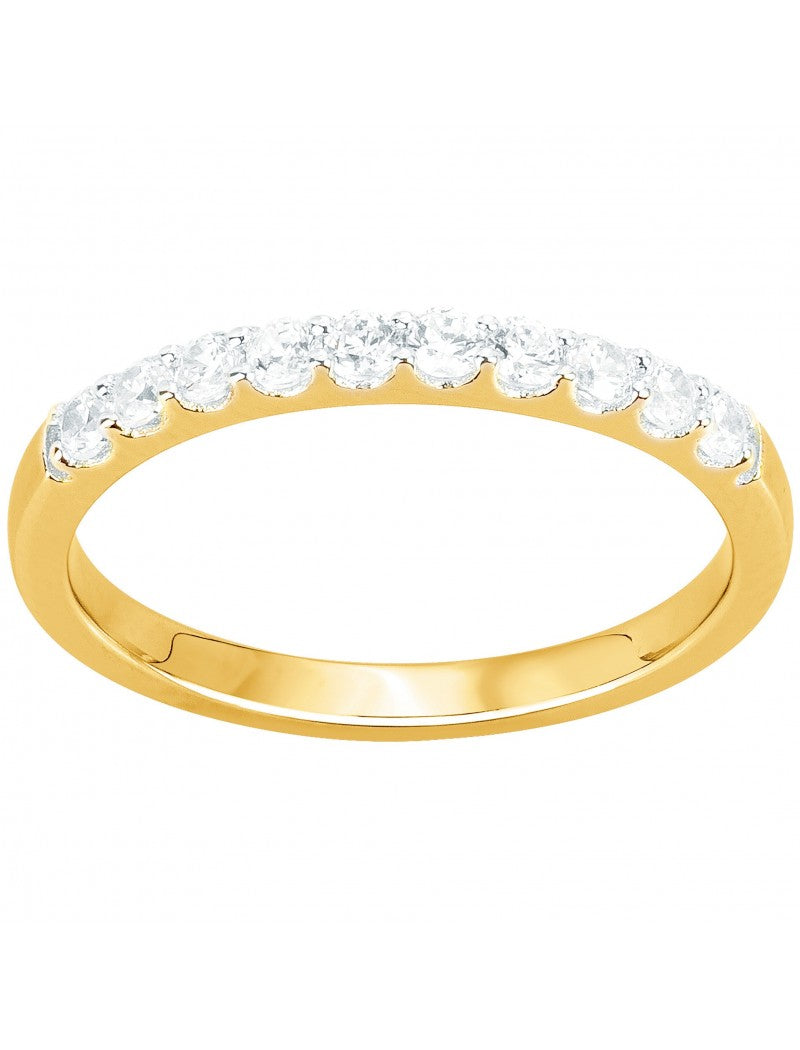 BAGUE PLAQUE OR - ZIRCONIA