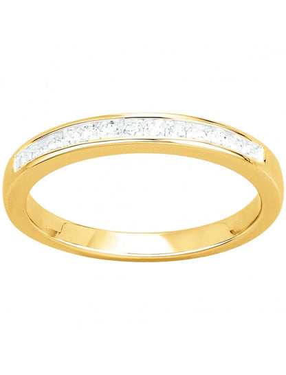 BAGUE PLAQUE OR - ZIRCONIA