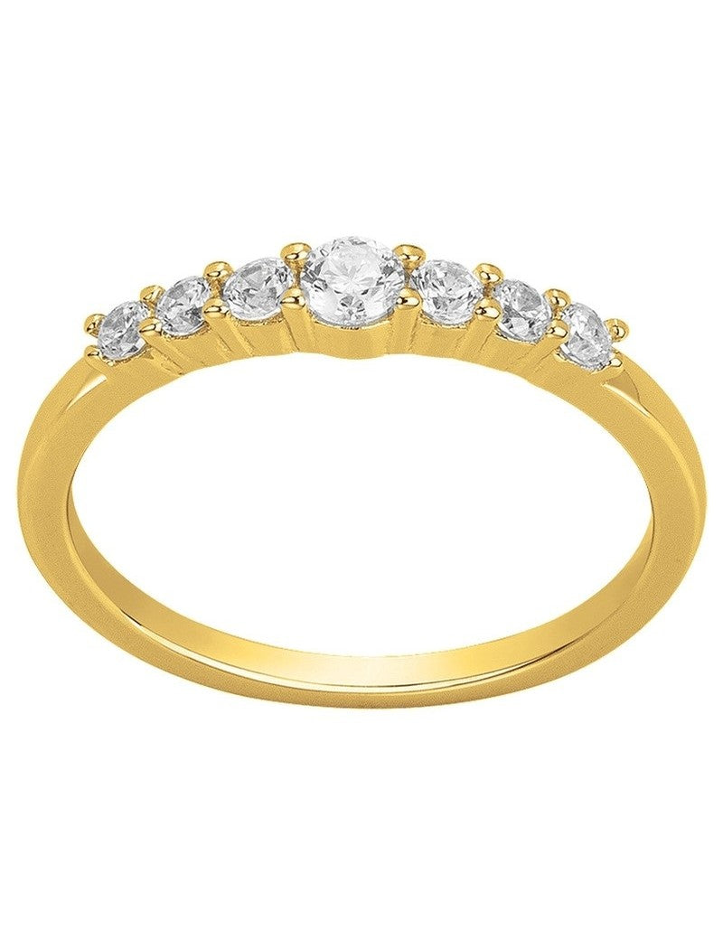 BAGUE PLAQUE OR - ZIRCONIA