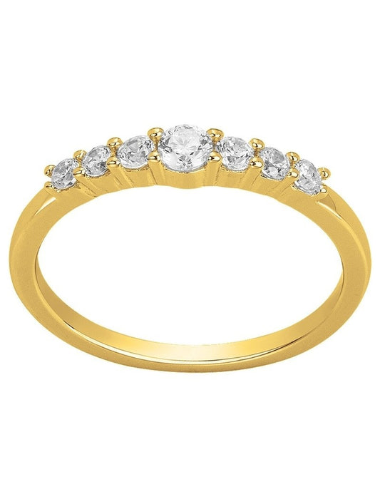 BAGUE PLAQUE OR - ZIRCONIA