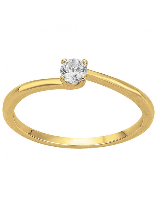 BAGUE PLAQUE OR - ZIRCONIA