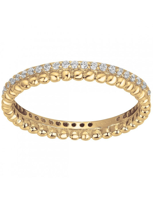 BAGUE PLAQUE OR - ZIRCONIA