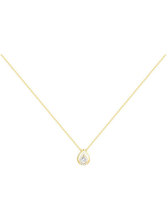 COLLIER PLAQUE OR - ZIRCONIA