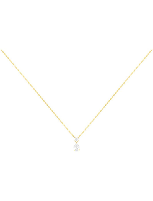 COLLIER PLAQUE OR - ZIRCONIA