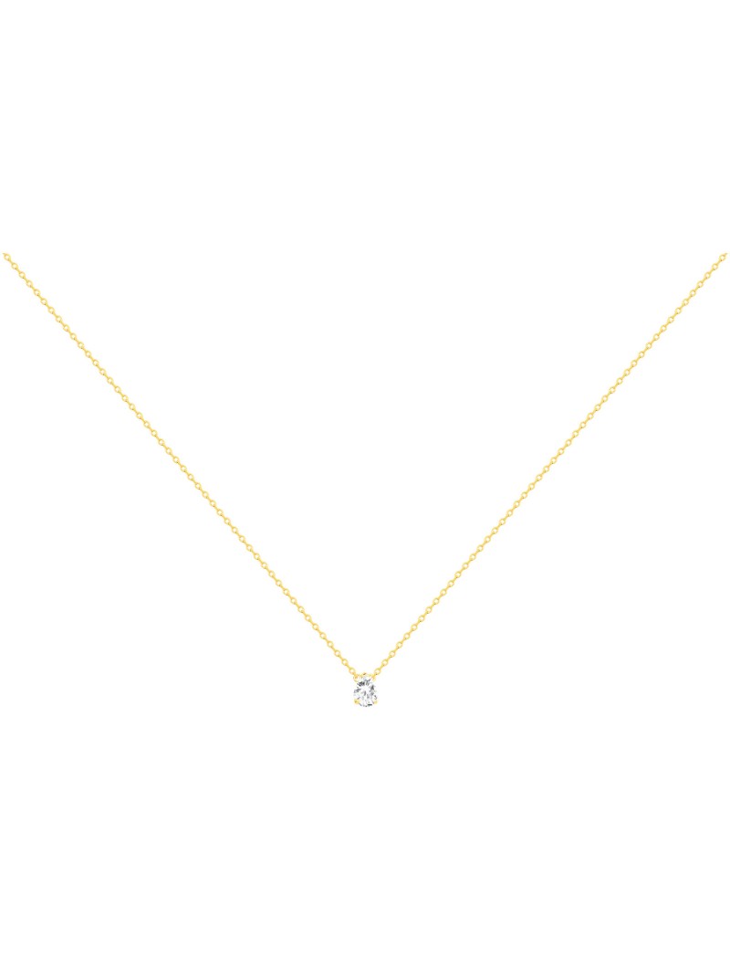 COLLIER PLAQUE OR - ZIRCONIA