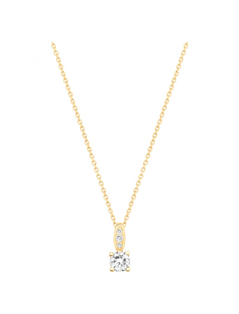 COLLIER PLAQUE OR - ZIRCONIA