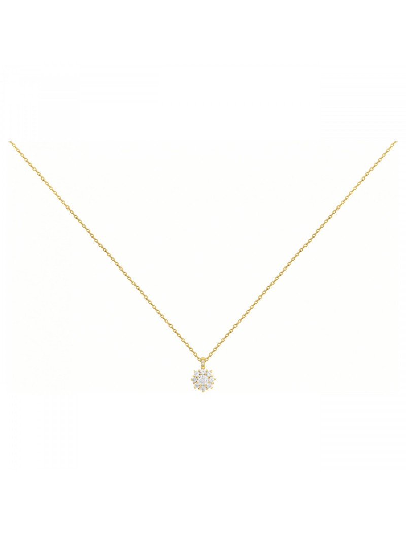 COLLIER PLAQUE OR - ZIRCONIA