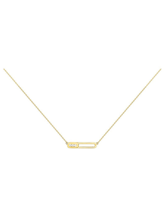 COLLIER PLAQUE OR - ZIRCONIA