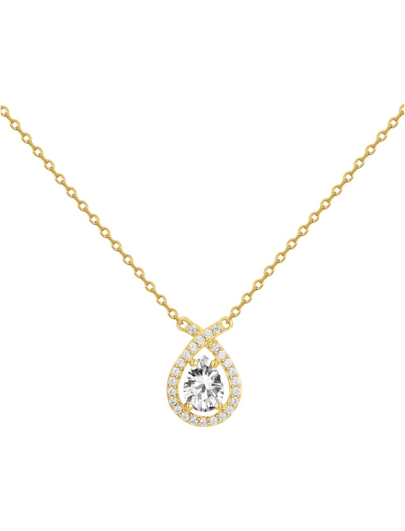 COLLIER PLAQUE OR - ZIRCONIA