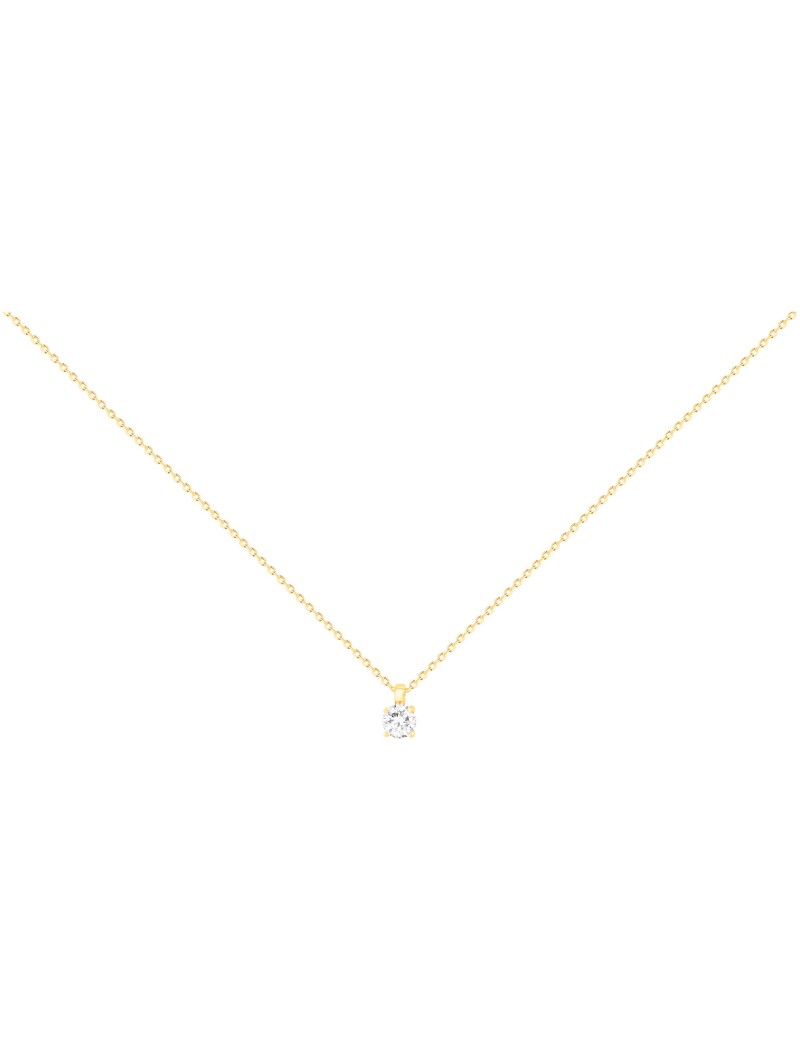 COLLIER PLAQUE OR - ZIRCONIA