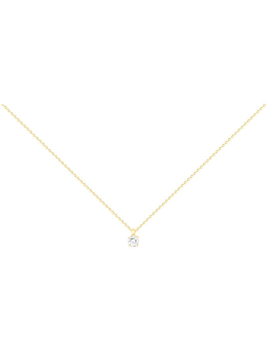 COLLIER PLAQUE OR - ZIRCONIA