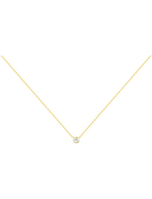 COLLIER PLAQUE OR - ZIRCONIA