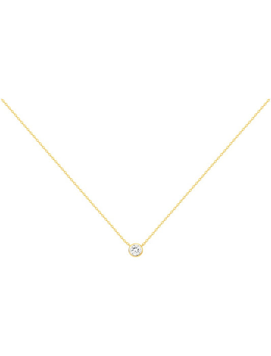 COLLIER PLAQUE OR - ZIRCONIA