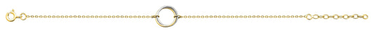 BRACELET Plaqué or - BICOLor - ROND - 16+3 CM