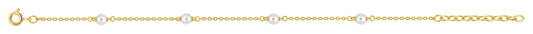 BRACELET Plaqué or - PERLE SYNTHETIQUE - 16+3 CM