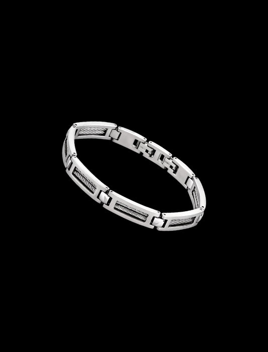 BRACELET HOMME STYLE LOTUS EN ACIER NOIR , HOMME