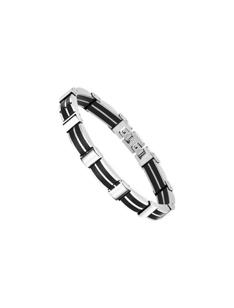 BRACELET HOMME STYLE LOTUS EN ACIER NOIR , HOMME