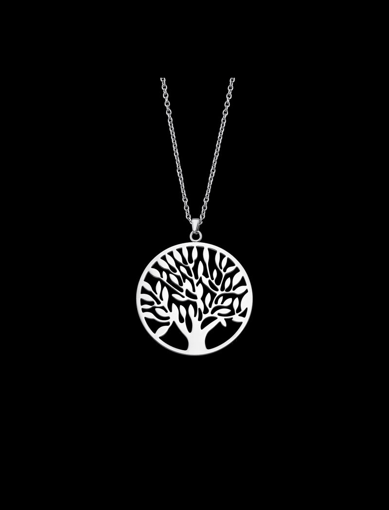 COLLIER ARBRE DE VIE STYLE LOTUS ARC-EN-CIEL  ACIER, FEMME