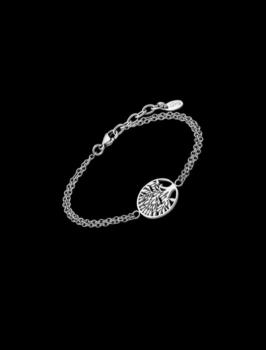 BRACELET ARBRE DE VIE STYLE LOTUS ARC-EN-CIEL  ACIER, FEMME