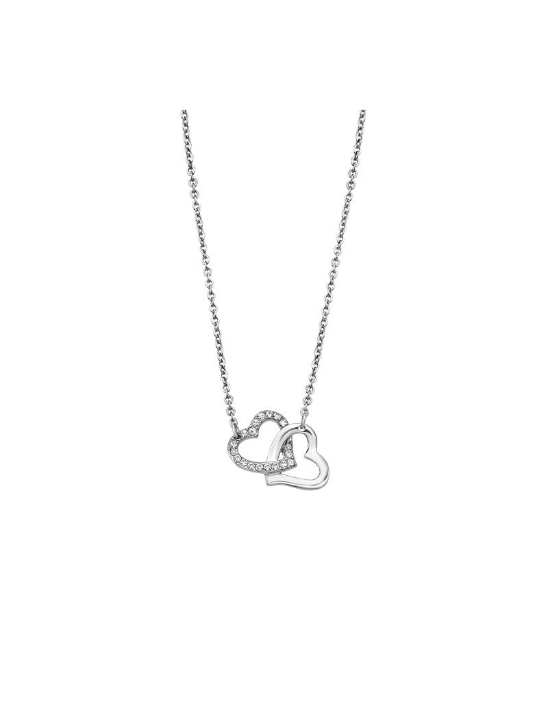 COLLIER COEUR STYLE LOTUS  ACIER INOXYDABLE L, FEMME