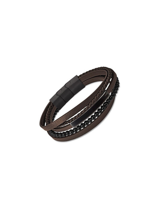 BRACELET STYLE LOTUS  CUIR, HOMME
