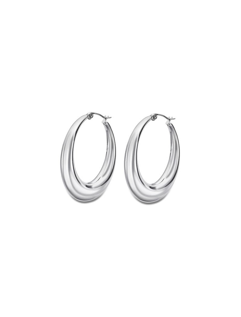 BOUCLES D'OREILLES STYLE LOTUS  ACIER INOXYDABLE L, FEMME