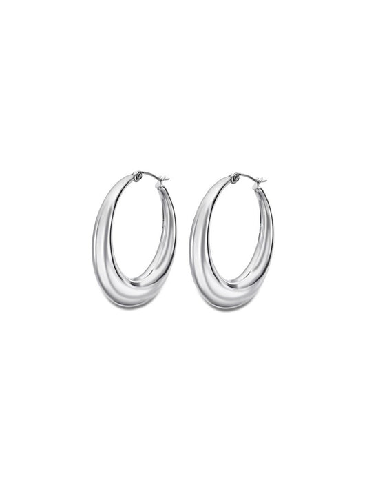 BOUCLES D'OREILLES STYLE LOTUS  ACIER INOXYDABLE L, FEMME