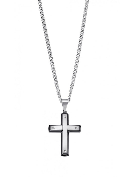 COLLIER HOMME STYLE LOTUS EN NOIR  ACIER INOXYDABLE L, HOMME