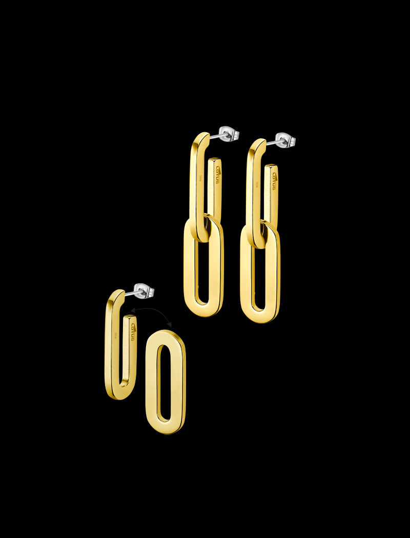 BOUCLES-DOREILLES LOTUS STYLE  ACIER INOXYDABLE, FEMME